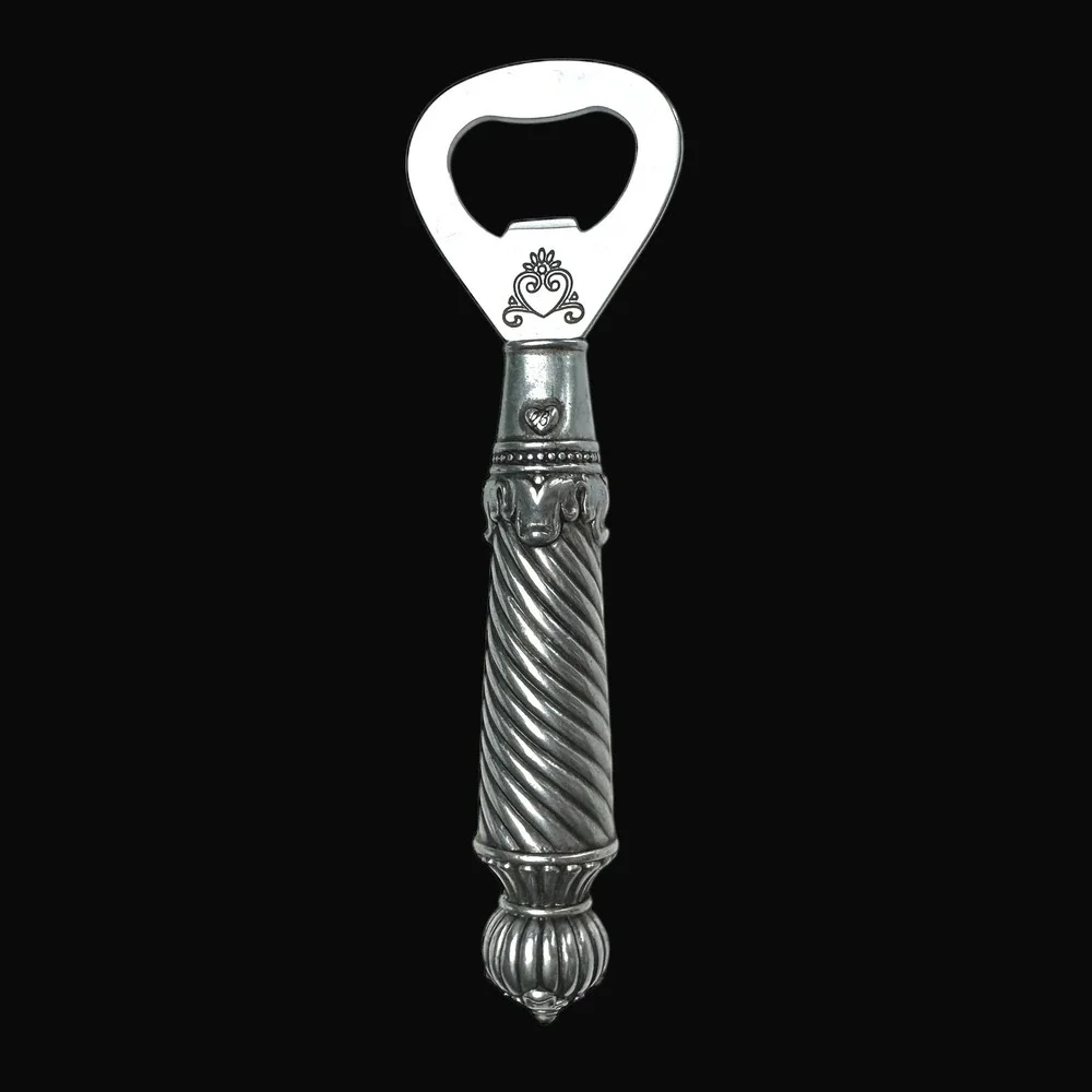 Brighton Silver Plated Scroll Heart Spiral Twist Handle Bottle Opener Barware‎